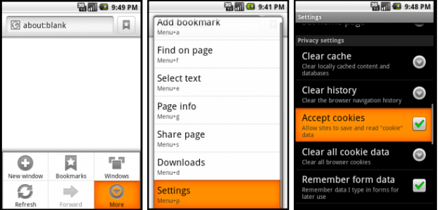 Screenshot of Android Mobile