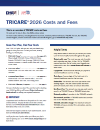 TRICARE Costs and Fees Sheet
