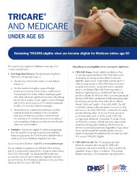 TRICARE and Medicare Under Age 65 Brochure