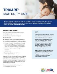 TRICARE Maternity Care Brochure FEB 2023